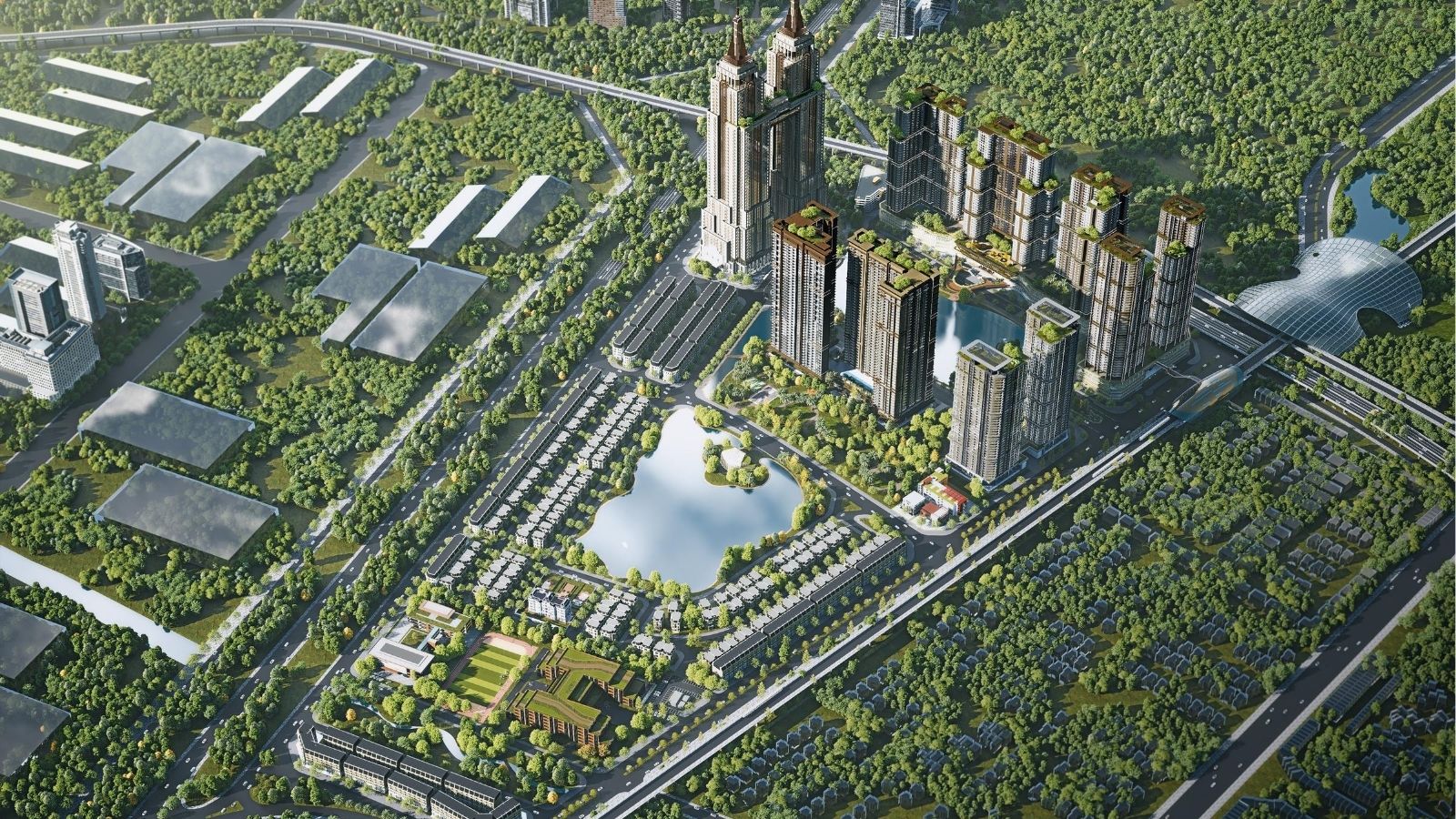 Toàn cảnh khu đô thị The InterCentral Đông Anh