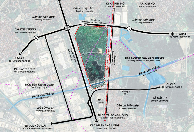 Vị trí dự án The InterCentral Đông Anh